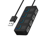 4-Port USB 2.0 Hub with Power Adapter - Expand Connectivity for Laptops, PCs, & More (UAE)