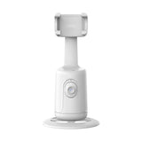 Black 360° auto face tracking gimbal for smartphones with a built-in tripod mount