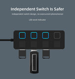 4-Port USB 2.0 Hub with Power Adapter - Expand Connectivity for Laptops, PCs, & More (UAE)