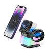 4-in-1 Magnetic Wireless Charger Stand: Charge iPhone, Watch & AirPods (Black/White)