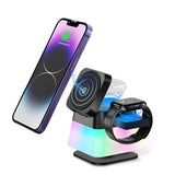 4-in-1 Magnetic Wireless Charger Stand: Charge iPhone, Watch & AirPods (Black/White)