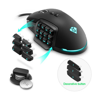 Souris de jeu à programmation laser à bouton rétroéclairée