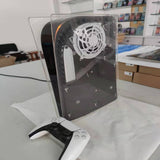 Transparent hard shell case for PS5 Digital Edition console in [color], showcasing the console's design