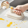 Set of disposable cleaning brushes with replaceable heads and a storage container