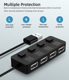 4-Port USB 2.0 Hub with Power Adapter - Expand Connectivity for Laptops, PCs, & More (UAE)