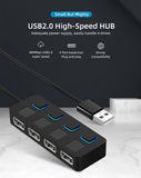 4-Port USB 2.0 Hub with Power Adapter - Expand Connectivity for Laptops, PCs, & More (UAE)