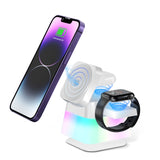 4-in-1 Magnetic Wireless Charger Stand: Charge iPhone, Watch & AirPods (Black/White)