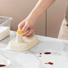 Set of disposable cleaning brushes with replaceable heads and a storage container