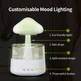 Rain Cloud USB Humidifier Water Drip Mushroom Rain Cloud Diffuser Water Drop Sound Aroma Lamp For Household