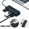 4-Port USB 2.0 Hub with Power Adapter - Expand Connectivity for Laptops, PCs, & More (UAE)